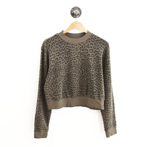 Pistola Leopard print Crop Sweatshirt #123-482 - Picture 1 of 3